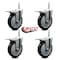Service Caster 5 Inch Black Polyurethane Swivel 58 Inch Threaded Stem Caster Set with Total Lock Brake SCC-TSTTL20S514-PPUB-BLK-58212-4 - alternate 2